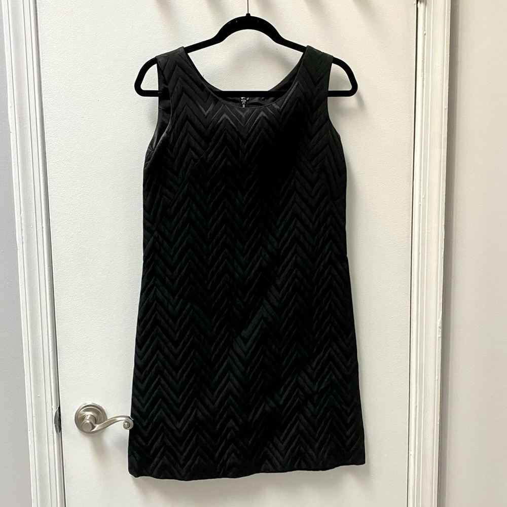 Chevron Stitched Black Dress